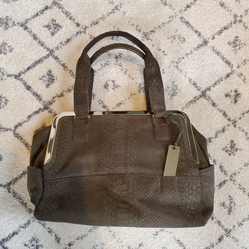 Botkier Misha Satchel snake embossing olive Bag Purse